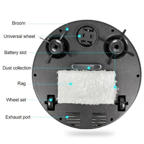 3-in-1 Robot Vacuum Cleaner And Mop Combo, USB Rechargeable, Strong Suction, 60-minute Runtime, Slim And Low-noise Design