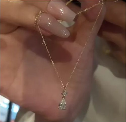 Fahion Gold Waterdrop Zircon Necklace for Girls - Dainty Hypoallergenic Jewelry