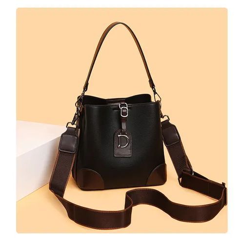 Minimalist Contrast-Color Bucket Bag for Women – Stylish and Spacious Design