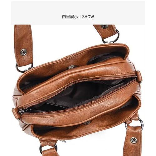 New Women's Large-Capacity Handbag – Soft Leather Shell Bag with Top Handle, Shoulder, and Crossbody Options