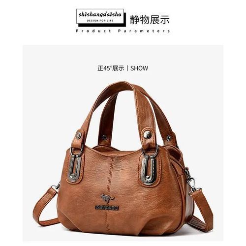 New Women's Large-Capacity Handbag – Soft Leather Shell Bag with Top Handle, Shoulder, and Crossbody Options