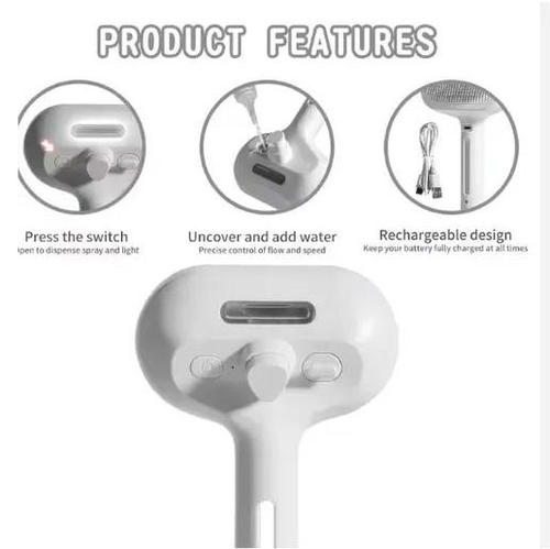 Pet Electric Spray Massage Comb, White