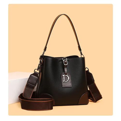 Minimalist Contrast-Color Bucket Bag for Women – Stylish and Spacious Design