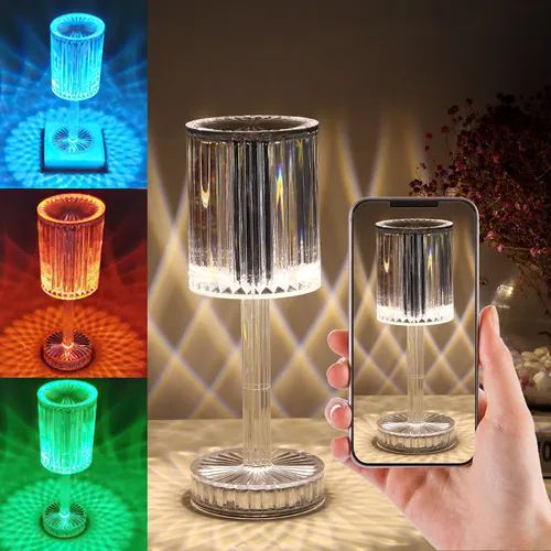 White Rechargeable Color Changing Desk Lamp - 25x8.5cm, Touch Control