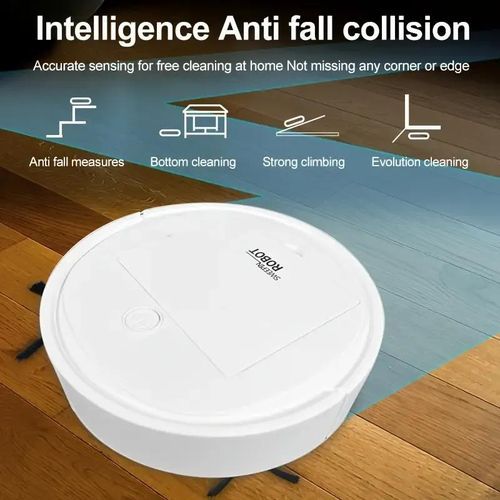 3-in-1 Robot Vacuum Cleaner And Mop Combo, USB Rechargeable, Strong Suction, 60-minute Runtime, Slim And Low-noise Design