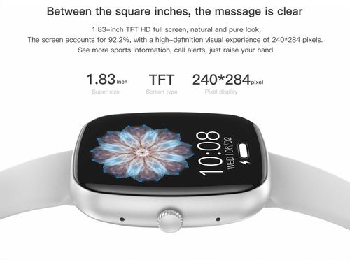 Smartwatch - Black - Fitness Tracker with Heart Rate, BT Call, Sleep Monitor