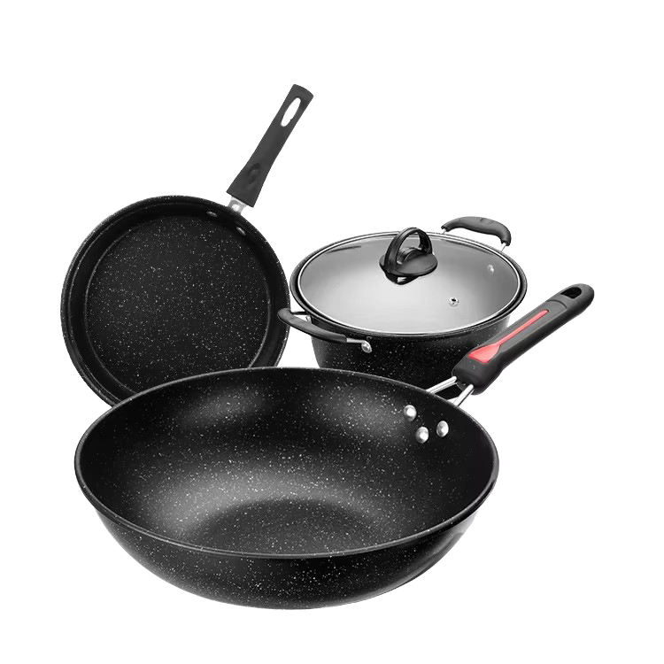 Three-piece wok set