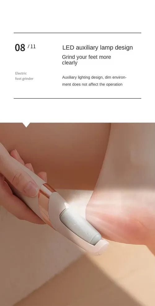 Electric Foot File - White - Compact Design for Smooth Skin