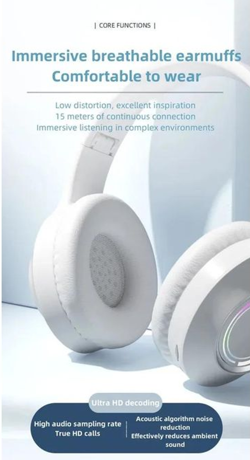 Best-selling smart headphones with wireless music, stereo sound, and adjustable for mobile phones.