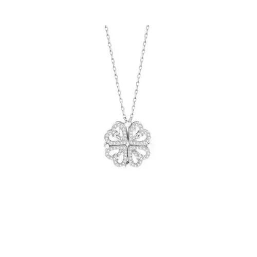 Lucky four-leaf clover necklace for women light luxury niche personality versatile clavicle chain a multi-wear love pendant