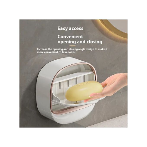 Foldable Soap Rack - 2pcs White & Light Green, Wall-Mounted, Anti-Rust Design, Bathroom Storage