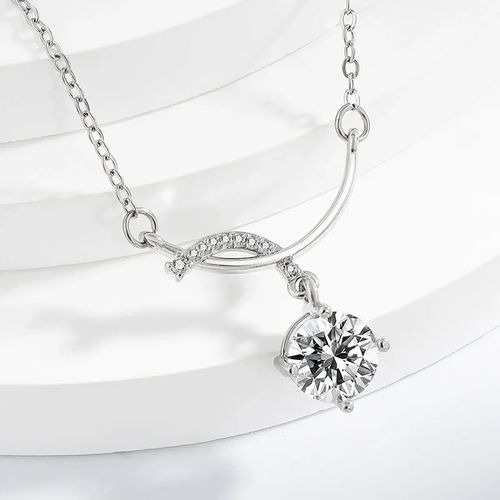Elegant 925 Sterling Silver Twist Design Pendant Necklace – Minimalist Light Luxury Jewelry for Women