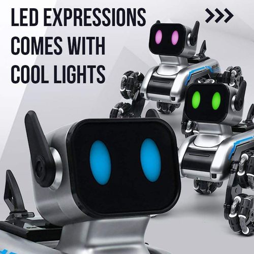 Hot RC Robot Dog 18mins Play Time Light up Music 8 Wheels Model RC Stunt Car Robot Dog Toys Remote Control Car