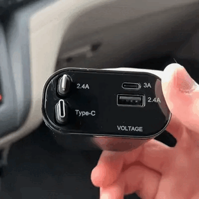 New digital display flash charging USB adapter cigarette lighter one to four 100W super fast charging car charger
