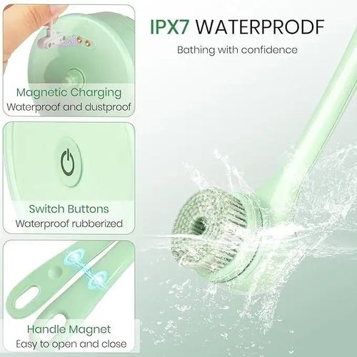 Double Handle Electric Rotary Multifunctional Waterproof Bath Brush Rubbing Gadget Scrubbing Towel