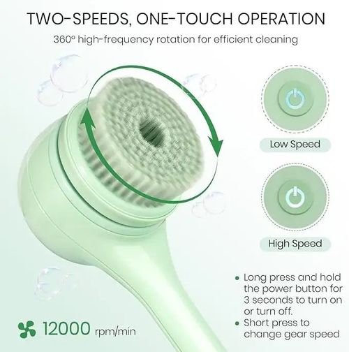 Double Handle Electric Rotary Multifunctional Waterproof Bath Brush Rubbing Gadget Scrubbing Towel