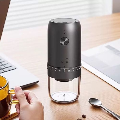 Moinho elétrico de grãos de café, moinho pequeno para uso doméstico, moedor de grãos de café, portátil e totalmente automático.