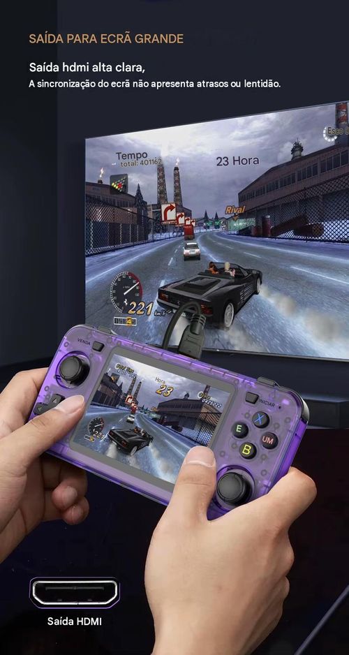 Console portátil R36H de código aberto, dois joysticks, console retrô de fliperama, sistema Linux de código aberto com dois sistemas, console portátil compatível com PSP