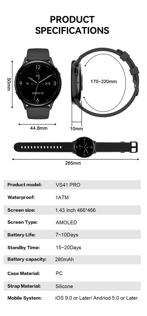 Smartwatch GT4: Multifunctional, NFC payment, Bluetooth calling, and fitness tracker.