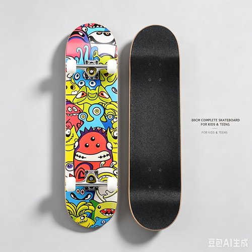 31-Inch Monster Pattern Skateboard