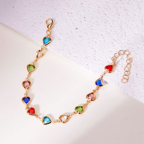 New hot-selling 18k gold-plated non-fading ethnic bracelet, Ins style heart zircon beaded bracelet ￼ ￼ ￼ ￼ 编辑 ￼ 分享 ￼ ￼ ￼ 写一篇关于这款手链的小红书文案 ￼ 推荐一些与这款手链搭配的服装 ￼ 18k镀金的手链对人体有害吗？ ￼