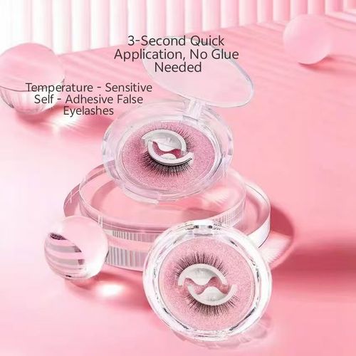 Glue-free self-adhesive reusable full-strip false eyelashes, waterproof and natural-looking 3-second application makeup tool