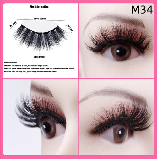 Glue-free self-adhesive reusable full-strip false eyelashes, waterproof and natural-looking 3-second application makeup tool