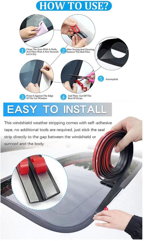 Automobile weatherstripping, front windshield and sunroof sound-insulating and waterproof strips