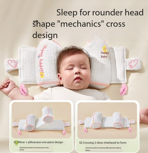 Anti-Flat Head Baby Pillow for 0-6 Months - Adjustable Newborn Head Shaping Pillow