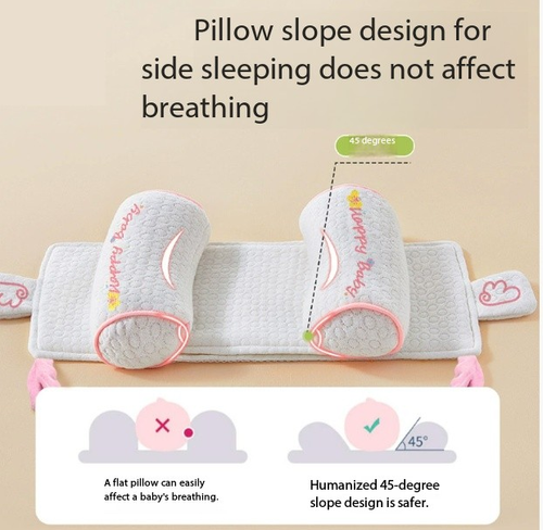 Anti-Flat Head Baby Pillow for 0-6 Months - Adjustable Newborn Head Shaping Pillow