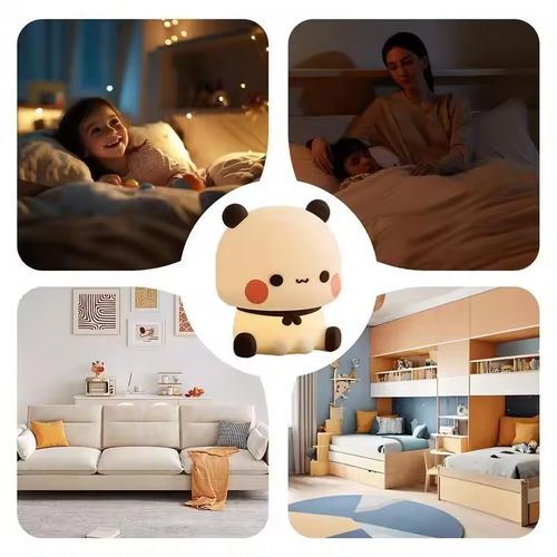 Cute Panda Night Light Cute Cartoon Night Light Squishy Animal Touch Night Lamp Animal Bedroom Decorative Living Room Dolls Gift