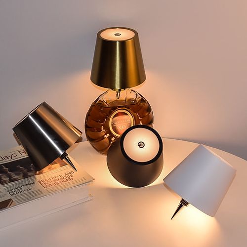 3-color rechargeable wine bottle table lamp, suitable for bedroom night lighting and home use