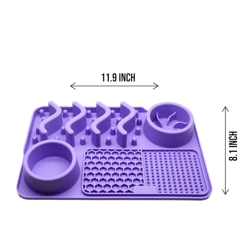 Food-grade silicone pet feeding lick plate, slow feeder plate mat for cats and dogs