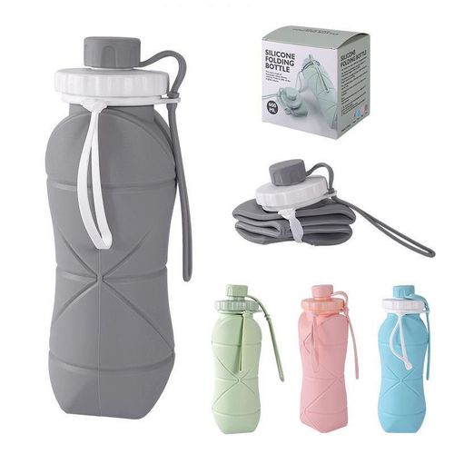 600ml Portable Leakproof Outdoor Folding Drink Silicone Water Bottle