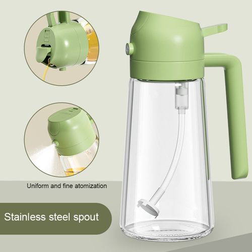 Sprayable and pourable oil dispenser bottle