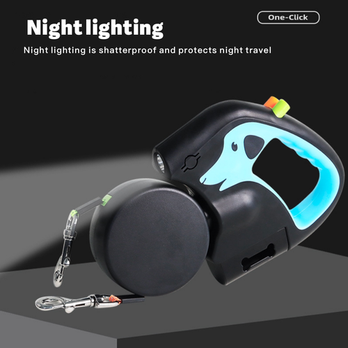 Automatic Retractable Double Dog Leash Heavy Duty Pet Leash with Light