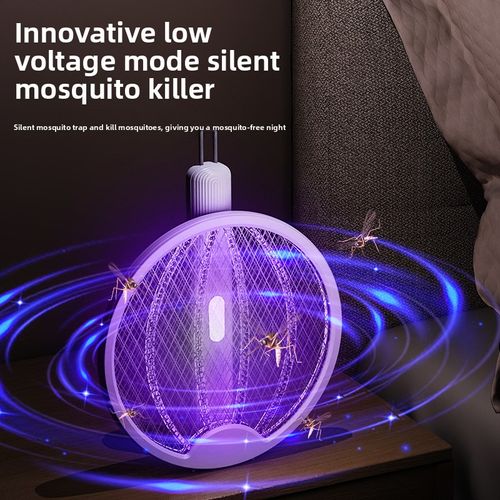 3-in-1 Automatic Wireless Charging Electric Mosquito Swatter Foldable Blue Light Electric Shock Home Fly Killer