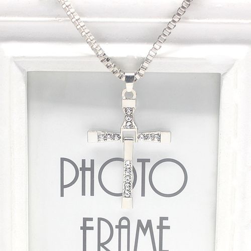 Men Cross Crystal Pendant Chain the Fast and Furious Dominic Toretto's Necklace