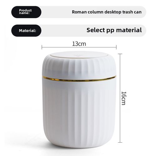 Mini Modern Style Push-Type Desktop Trash Can for Living Room Table Waste Paper Bucket for Car Bedroom & Restaurant