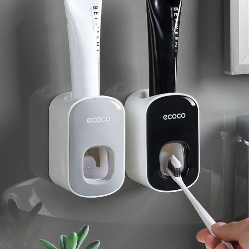 Wall Mount Automatic Toothpaste Squeezer Dispenser Holder Set for Kids Adults Toothbrush Holder