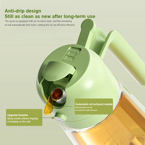 Sprayable and pourable oil dispenser bottle
