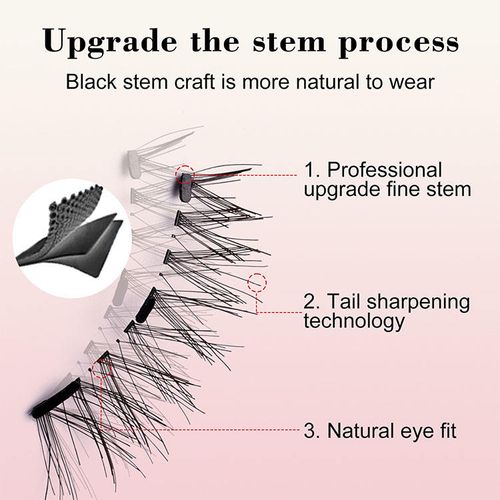 High-quality soft long magnetic strip reusable eyelash band with tweezers, natural half false eyelashes, makeup and beauty products