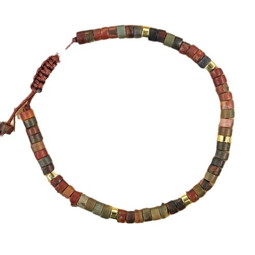 Fashion jewelry natural stone bracelet, adjustable handmade braided design, a unisex jewelry gift for women and men.