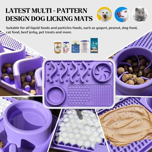 Food-grade silicone pet feeding lick plate, slow feeder plate mat for cats and dogs