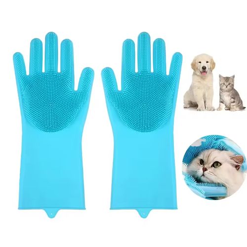 Pet bathing glove  dog and cat bathing scrub & massage brush