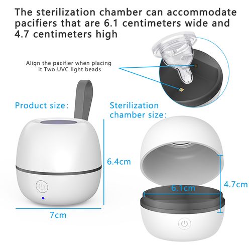 Rechargeable Mini Portable UV Light Pacifier Sterilizer Multifunction Ultraviolet Sterilization Box for Oral Hygiene