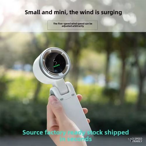 Most Popular Folding High Speed  Handheld Turbo Fan Wearable Personal Desk Fan Small Mini Fan With Smart Digital Display