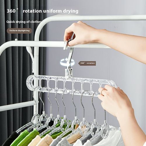 Space Saving Magic Nine-hole Hangers Multi-function Vertical and Horizontal Rotating Thick Hanging Clothes Pants Storage Closet