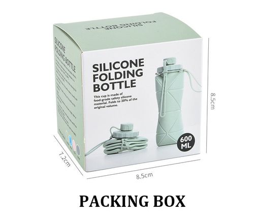 600ml Portable Leakproof Outdoor Folding Drink Silicone Water Bottle