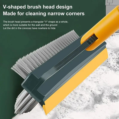 3 in 1 Broom Adjustable Cleaning Tool Bathroom Home Cleaning Brush Water Squeegee Stiff Bristle Corner Gap Floor Clean Brush